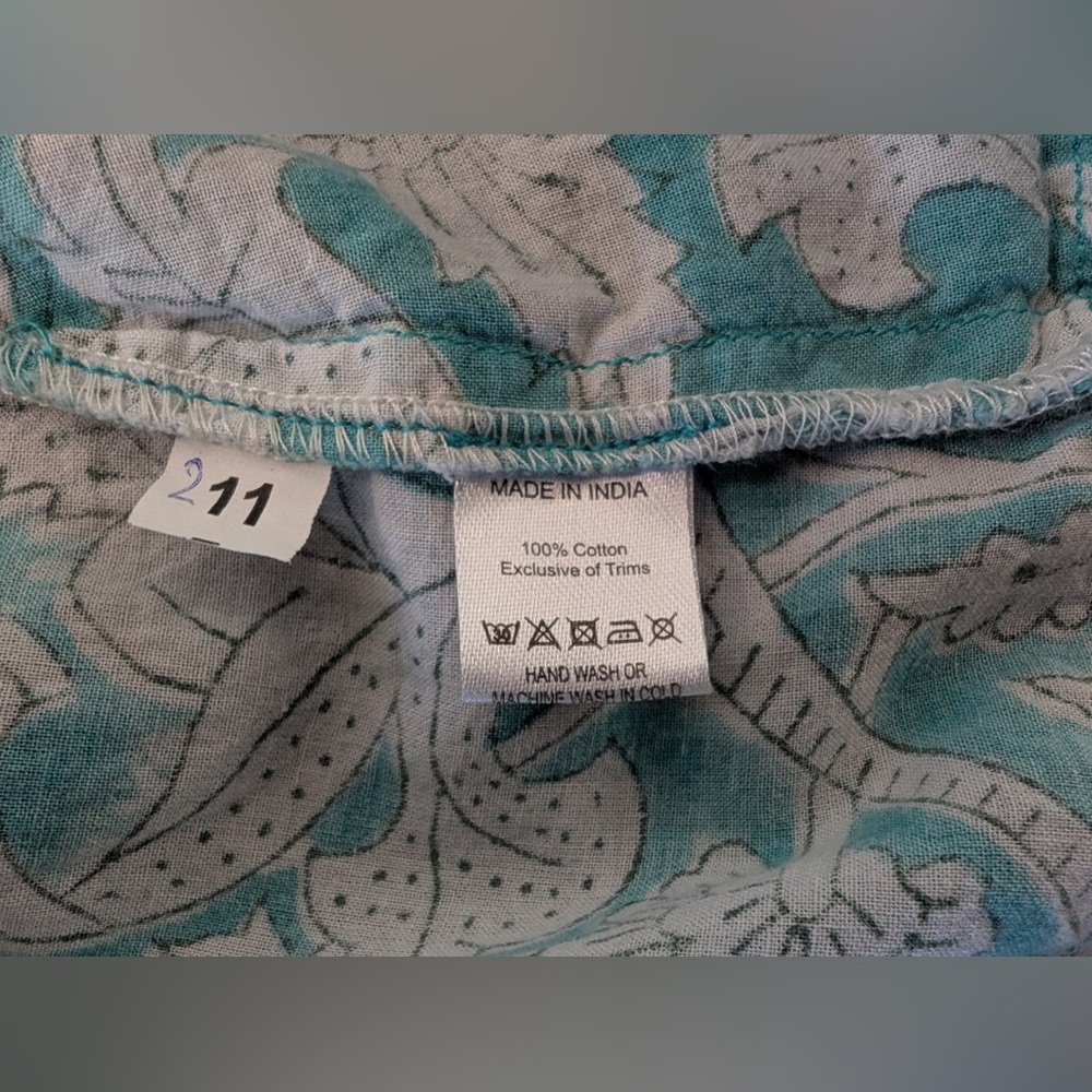 Marcacita Teal Floral Embroidered Cotton Blouse - Picture 5 of 9
